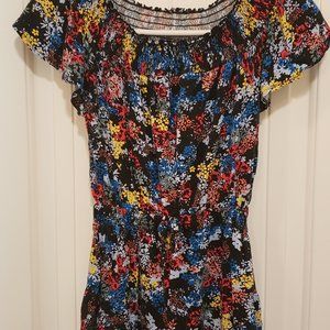 Ella Ross black floral romper size 7/8